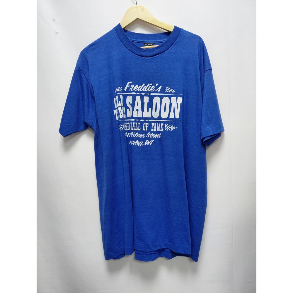 SCREEN STARS BEST Blue Graphic Print T-Shirt Knit Size XXL